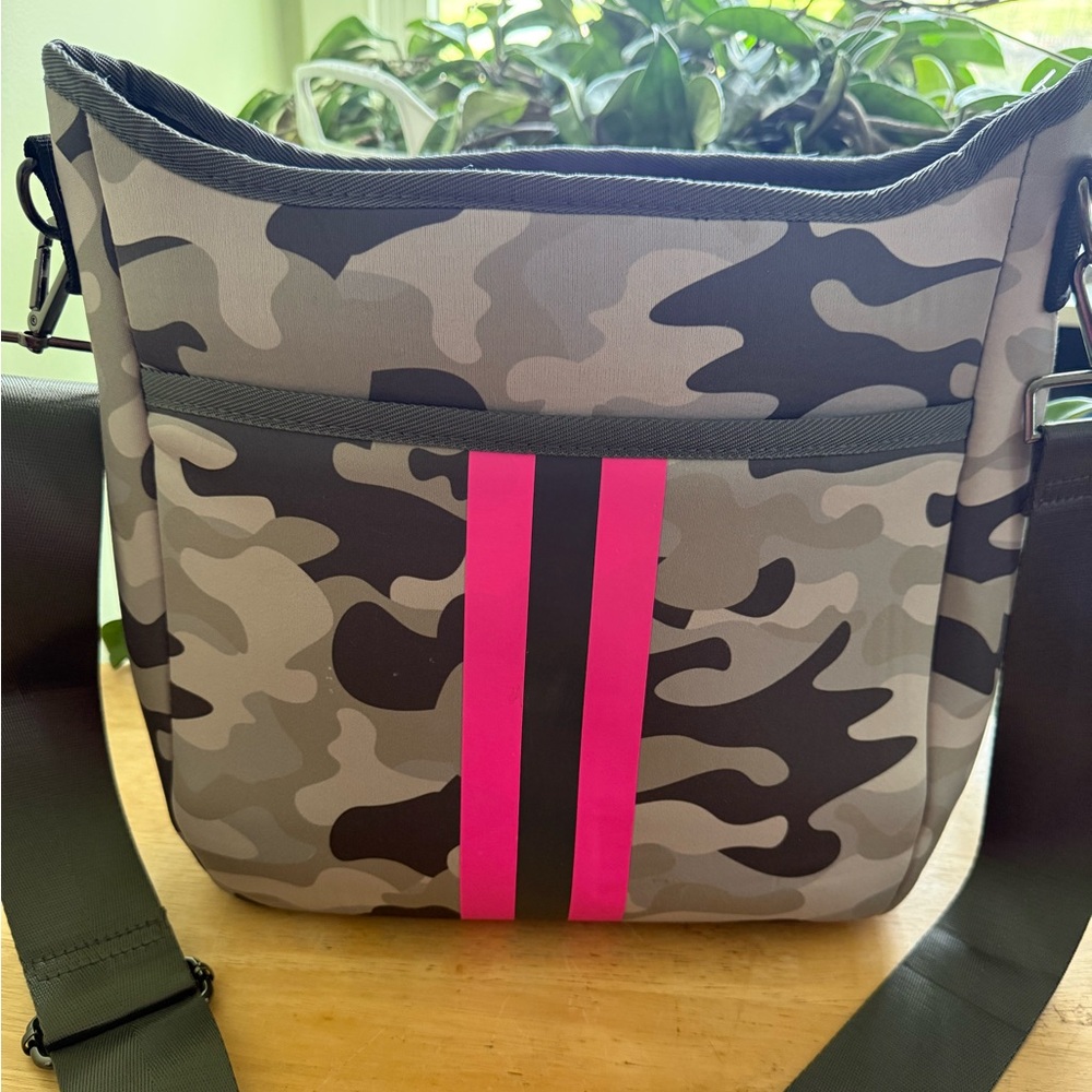Haute Shore Crossbody Bag with Pink Stripe